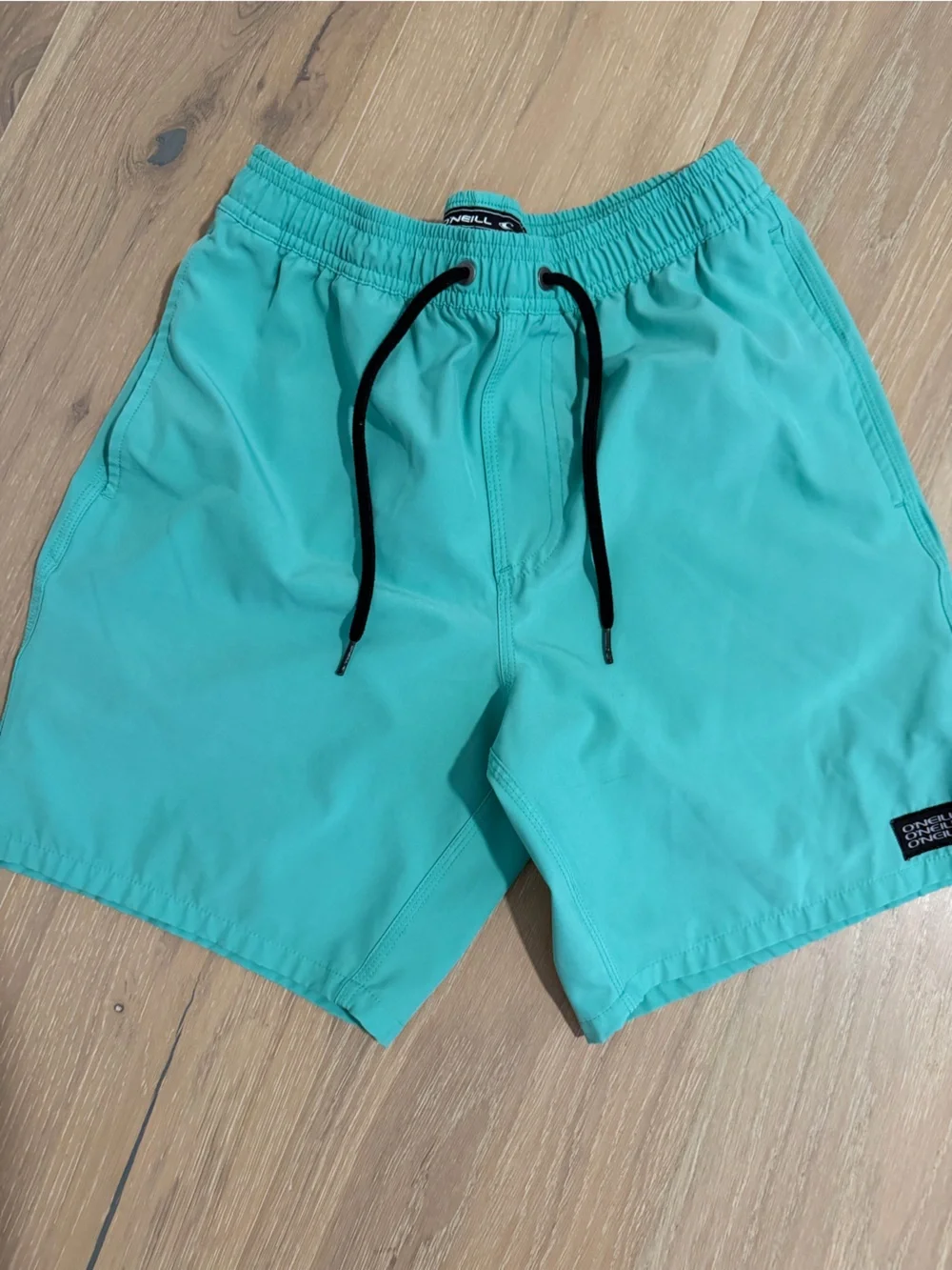 O'Neill Men's Teal Swim Trunks with Black Drawstring